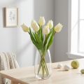 Tulipas Decorativas Flores Artificiais Branco Creme 20cm 6 pcs | Floristik24.pt