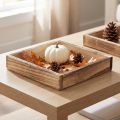 Bandeja de madeira com design rústico, perfeita para decoração de casa ou escritório, 15 cm, conjunto com 4 peças. | Floristik24.pt
