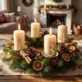Conjunto de 4 anéis para velas cônicas numeradas para coroa do Advento, 3 cm | Floristik24.pt
