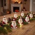 Figura de Papai Noel em cerâmica, vermelho e branco, 6,4 cm - Decoração festiva de Natal - 6 peças | Floristik24.pt