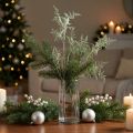 Ramo de samambaia artificial decoração de samambaia glitter decoração de inverno 70cm | Floristik24.pt