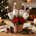 Plugue decorativo gnomo natal branco marrom 4x11cm 4 un | Floristik24.pt