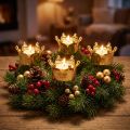 Suporte de luz de chá coroa ouro Ø4.8cm 4pcs | Floristik24.pt