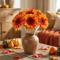Flor artificial gérbera, flor artificial laranja Ø11cm 50cm | Floristik24.pt