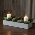 Tigela decorativa quadrada cinza 32cm x 10,5cm H5cm | Floristik24.pt