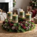 Porta-velas coroa do advento ouro antigo Ø7cm H12cm 4 peças | Floristik24.pt