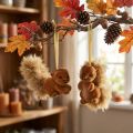 Decoração de outono, esquilo decorativo para pendurar, marrom, conjunto de 2 | Floristik24.pt