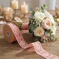 Fita de renda rosa velho, fita decorativa, decoração vintage, fita decorativa, decoração de casamento W25mm L15m | Floristik24.pt