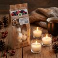 Velas perfumadas, velas de chá com frutas vermelhas, velas de chá perfumadas, velas de cera Ø3,8cm Alt.2,3cm brancas 18 unid. | Floristik24.pt