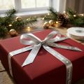 Fita de Natal Fita de Feliz Natal Prata Branca 10mm 20m | Floristik24.pt