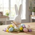 Cabeça de coelho decoração coelhinho da Páscoa coelho branco cerâmica 17cm | Floristik24.pt