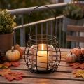 Lanterna de jardim com alça, preta, suporte de vela em vidro, Ø17cm, A15cm | Floristik24.pt