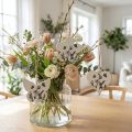 Cabide decorativo coração flor borboleta branco natural 9 cm 3 unidades | Floristik24.pt
