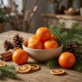 Tangerinas artificiais decorativas em rede, com aparência enganosamente realista, Ø5cm, conjunto de 12 unidades, perfeitas para decoração de casa e vitrines. | Floristik24.pt