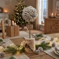 Decoração de madeira árvore decoração de inverno bolotas de bétula cones brancos Alt.40cm | Floristik24.pt