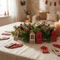 Casa decorativa espalhada madeira decorativa em vermelho natural 2×4,5cm 72 un | Floristik24.pt