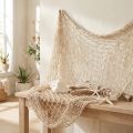 Rede de pesca em macramê para decoração náutica de verão, 85–90x100cm | Floristik24.pt