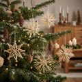 Estrelas de palha de Natal, decorações para árvores de Natal 8 cm, 12 peças | Floristik24.pt