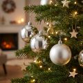 Bola de Natal prata Ø10cm 4 unidades | Floristik24.pt