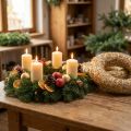 Coroa de palha natural Ø35cm - coroa decorativa para artesanato e Advento, conjunto de 5 | Floristik24.pt