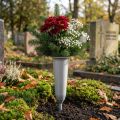 Vaso grave prateado 28,5cm | Floristik24.pt