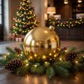 Bola de Natal de plástico grande dourada Ø25cm | Floristik24.pt