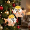 Peixe de decorações para árvores de Natal, pingentes decorativos, decorações de Natal, vidro real H9,5 cm 2 unidades | Floristik24.pt