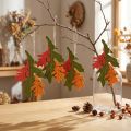 Pingente decorativo de outono folhas de madeira folha de carvalho 17 cm 6 unidades | Floristik24.pt
