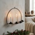 Castiçal de parede Castiçal de metal preto 35×24cm | Floristik24.pt
