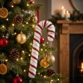Deco Candy Cane Natal vermelho branco listrado H34cm | Floristik24.pt
