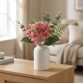 Flor artificial de jardim hortênsia rosa e verde com botões 52 cm | Floristik24.pt