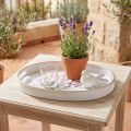 Bandeja decorativa de plástico lavanda branca 39×27,5cm | Floristik24.pt
