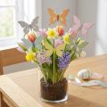 Palitos de flores borboleta madeira com pena 8x7cm 12 peças | Floristik24.pt