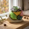 Vaso decorativo em forma de caracol, vaso de cerâmica para flores, colorido, 19×8,5×11cm | Floristik24.pt