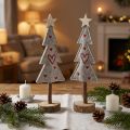 Árvore de natal feita de feltro com corações cinza vermelho 28 cm 4 unidades | Floristik24.pt