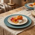 Prato decorativo plástico prato decorativo plástico castanho petróleo Ø33cm | Floristik24.pt