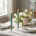 Velas cônicas verdes sólidas, 22×240mm, 12 unidades | Floristik24.pt