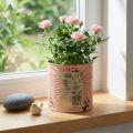 Vaso de flores decorativo em lata, cor salmão, de metal, Ø15,5cm A15cm | Floristik24.pt