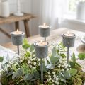 Castiçal plug-in Shabby Chic cinza Ø3cm Alt.8,5cm 8 unidades | Floristik24.pt