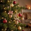 Decoração de natal bolota decorativa pingente de natal de madeira 5cm 12 unidades | Floristik24.pt