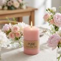 Vela pilar PURA 90/60 vela decorativa rosa vela de cera natural sustentável decoração | Floristik24.pt