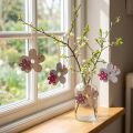 Decoração de parede flor madeira borboleta branco rosa 10×9cm 8 un | Floristik24.pt