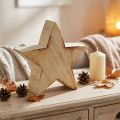 Estrela decorativa rústica em madeira - aspecto de madeira natural, 20x7 cm - decoração versátil de ambiente | Floristik24.pt