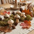 Mini cogumelos decorativos de madeira com casca, Ø2cm, 36 peças | Floristik24.pt