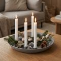 Porta-velas cônico para 4 velas, tigela para velas, metal cinza, Ø30cm | Floristik24.pt