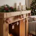 Guirlanda de presentes de Natal e estrelas vermelho natural verde 100 cm 2 unidades | Floristik24.pt