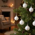 Enfeites para árvore de natal Bola de natal branca 3 cm 14 peças | Floristik24.pt