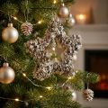 Estrela para pendurar, decoração de Natal, branca, com glitter, Ø15cm | Floristik24.pt