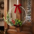 Coroa decorativa eucalipto, frutos e pinhas artificial Ø30cm | Floristik24.pt