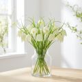Flores xadrez Fritillaria artificial branca, verde 40cm 12 unid. | Floristik24.pt